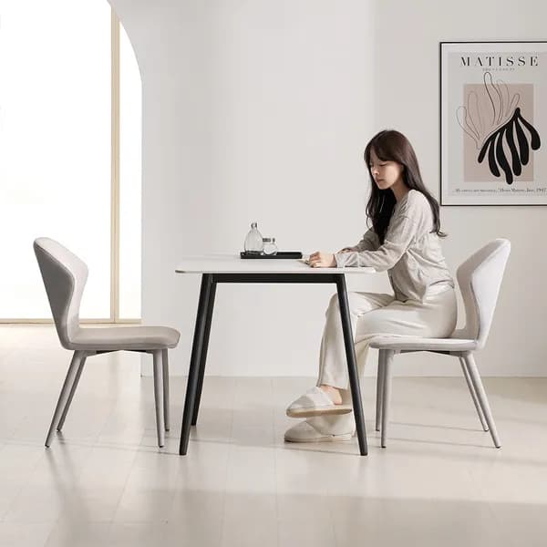 린츠 테이블 포세린 세라믹 식탁세트 의자2 800mm 블랙
