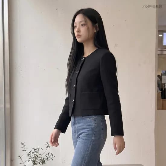 로엠 금속장식 칼라리스 자켓 RMJKG23R14