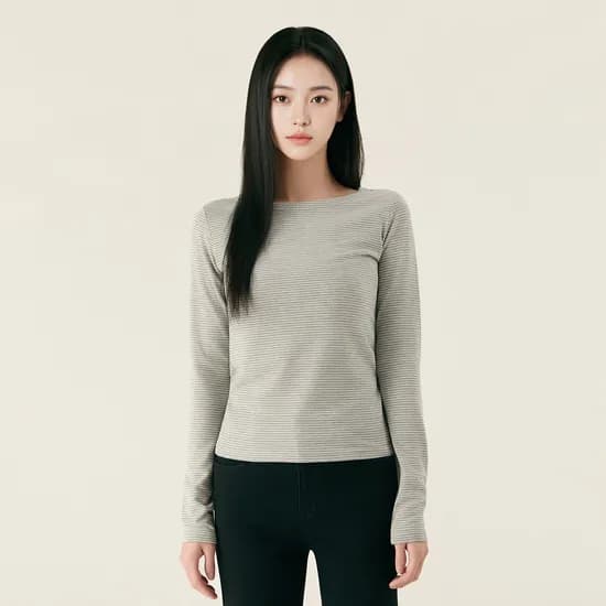 로엠 보트넥 스트라이프 티셔츠 RMLWG23RT3