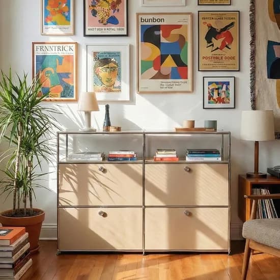 나무뜰 던에드워드 미드센츄리 모듈 수납장 거실 드레스룸 서랍장 1200x400x870mm, 3단, 컬러커스텀