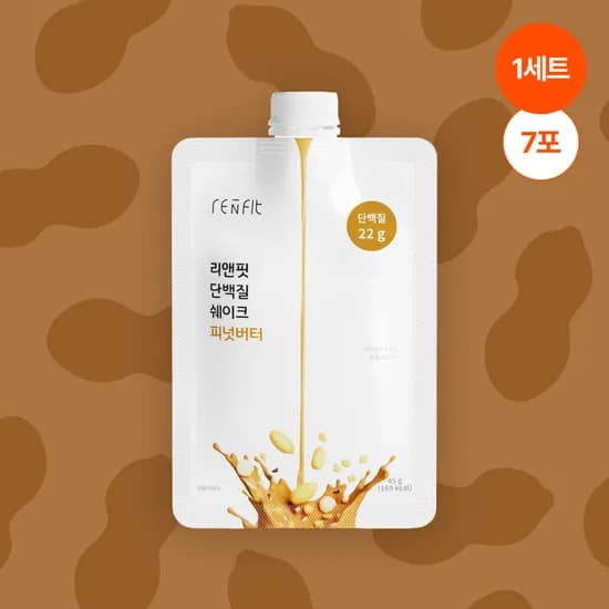 리앤핏 단백질 쉐이크 파우치 6종 피넛버터 45g 7개