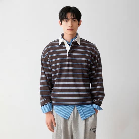 스파오 멀티 스트라이프 럭비티 SPLSG23C04