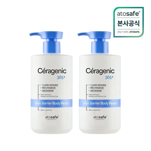 세라제닉 365+ 세라마이드 약산성 수분장벽 바디워시 490ml, 2개