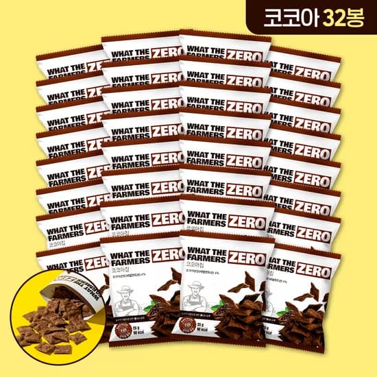 왓더파머스 제로 당류 ZERO 건강간식 저당간식 기름없이 달콤하게 구운 코코아칩, 25g, 24개