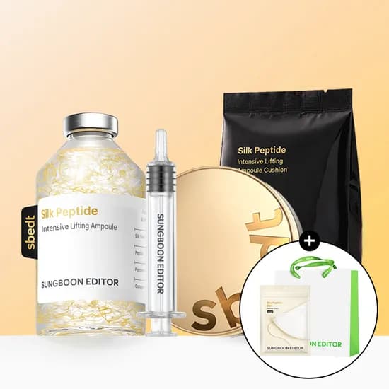 성분에디터 녹는실 쿠션 본품 13g+리필 13g+실크 펩타이드 앰플 60ml (쇼핑백+EGF 마스크팩 7매 증정)