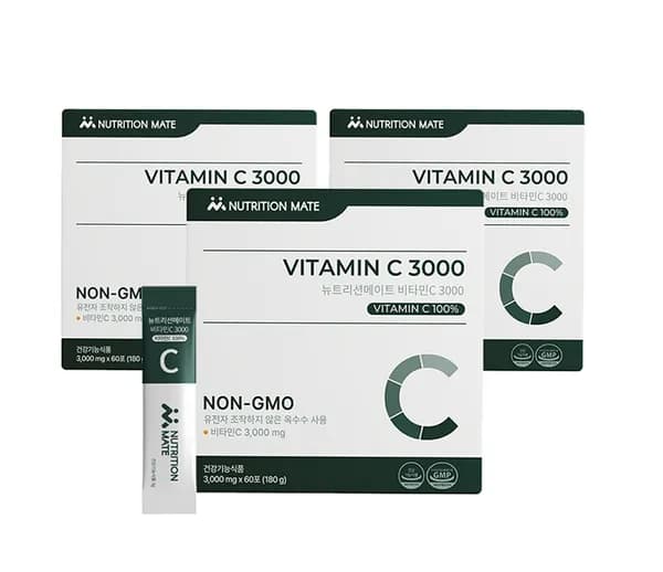 뉴트리션메이트 비타민c 3000 NONGMO 비타민씨 3000mg 60포 3개 180포 6개월분