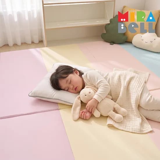 미라벨 카라 실리콘 아기 유아 거실 층간소음 놀이방 5단 노틈새매트 120x160 무지개
