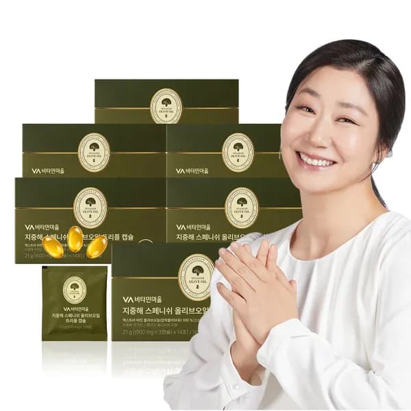 비타민마을 지중해 스페니쉬 올리브오일 트리플 캡슐 3캡슐 14포, 6개