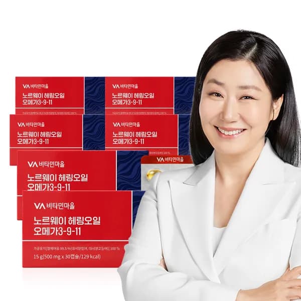 비타민마을 노르웨이 Epax원료 rTG 알티지 헤링오일 오메가3-9-11 30캡슐, 6개