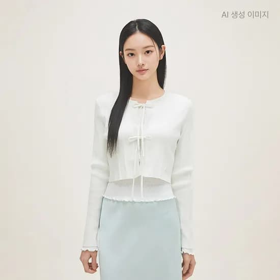 로엠 리본 긴팔 가디건 RMCKG24R12