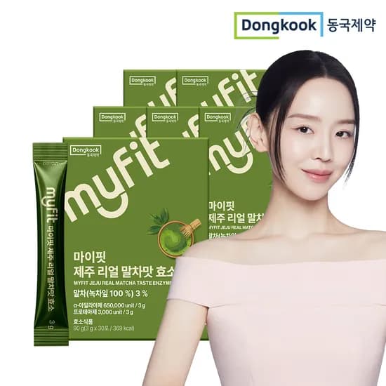 동국제약 마이핏 유기농 제주리얼 말차라떼맛 효소 스틱 고역가 곡물발효효소 30포, 6개