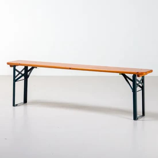 베르크 접이식 원목 야외 벤치 120cm 오렌지 다크그린