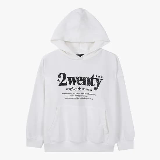 더데이걸 데일리 도트 로고 나염 후드티 TGMH26F01