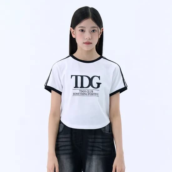 더데이걸 소매 트랙 링거 반팔티 TGRP26303