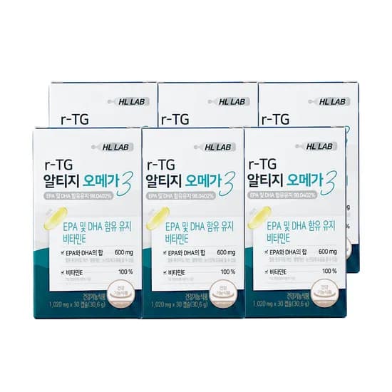 에이치엘랩 초임계 rTG 알티지 오메가3 30캡슐 6개