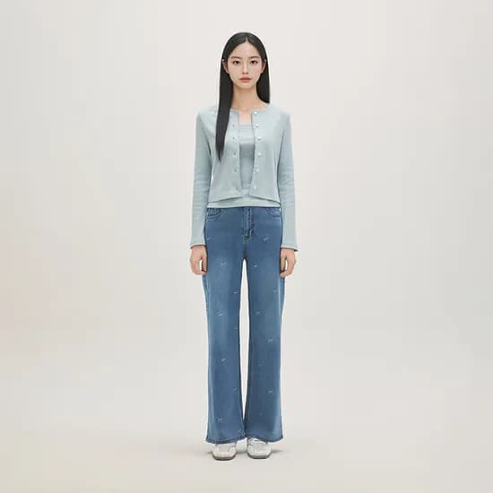 로엠 자수 데님 팬츠 RMTJG24G15