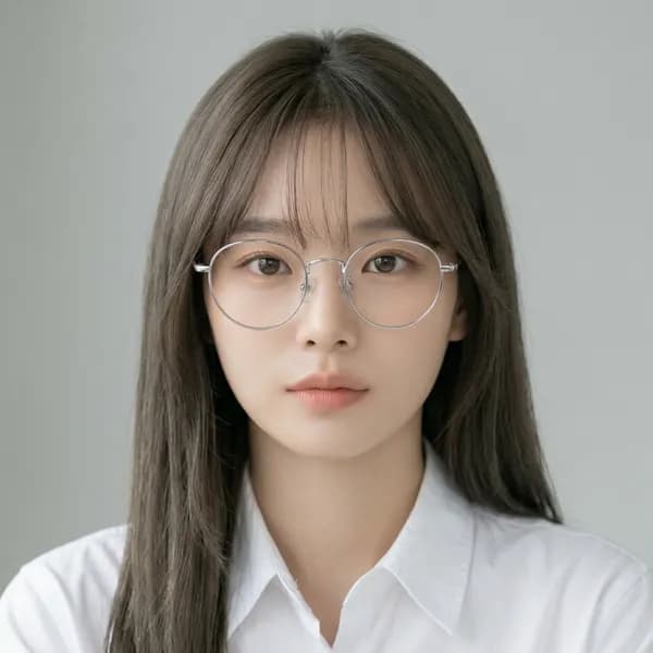 일감생활 프리미엄 초경량 블루라이트 차단 안경 실버 금테 안경테 패션안경