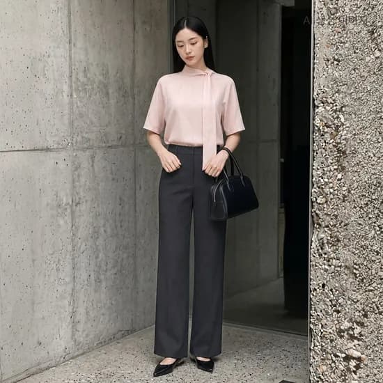 로엠 린넨라이크 세미와이드 슬랙스 RMTWG24R11