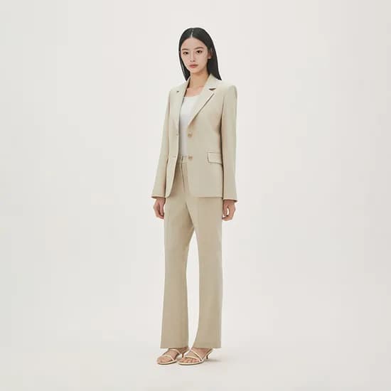 로엠 린넨라이크 부츠컷 슬랙스 (셋업) RMTWG24R12
