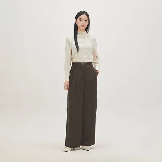 로엠 벨티드 투턱 와이드 슬랙스 RMTWG24R13
