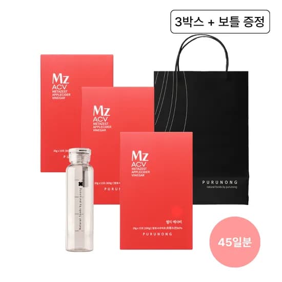 푸르농 유기농 엠지애사비 100% 애플사이다비니거 발효 사과식초 15스틱 3박스