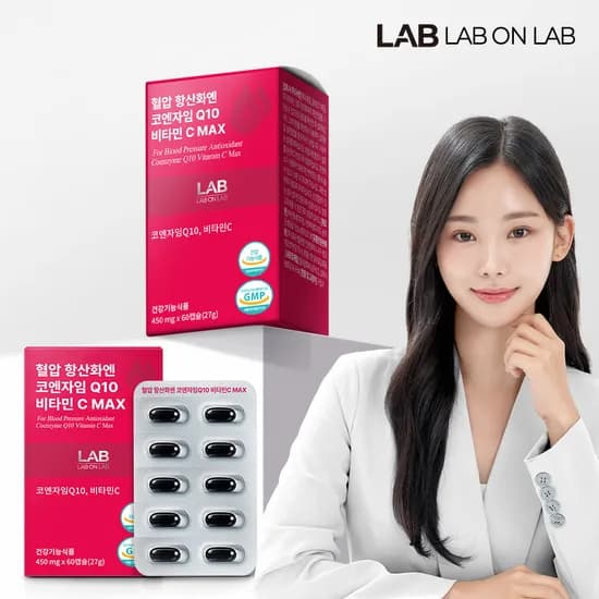 랩온랩 혈압 항산화엔 코엔자임Q10 코큐텐 비타민C MAX 60캡슐, 1개