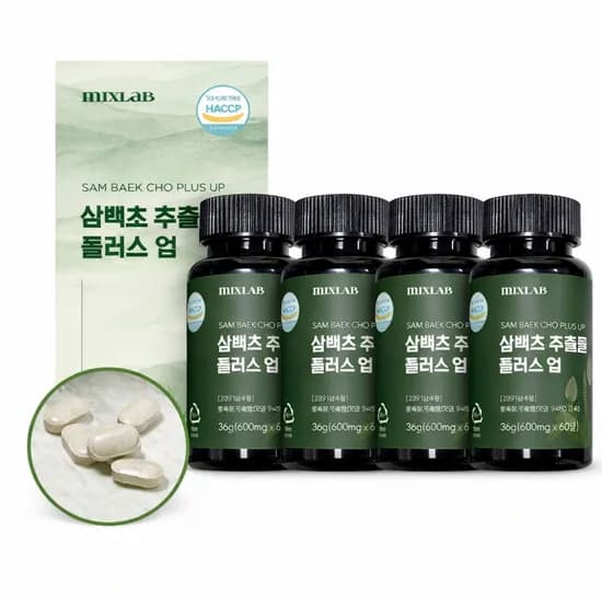 믹스랩 코엔 삼백초 추출물 효능 퀘스세틴 정 국내산 삼백초 94% 600mg 60정, 4개