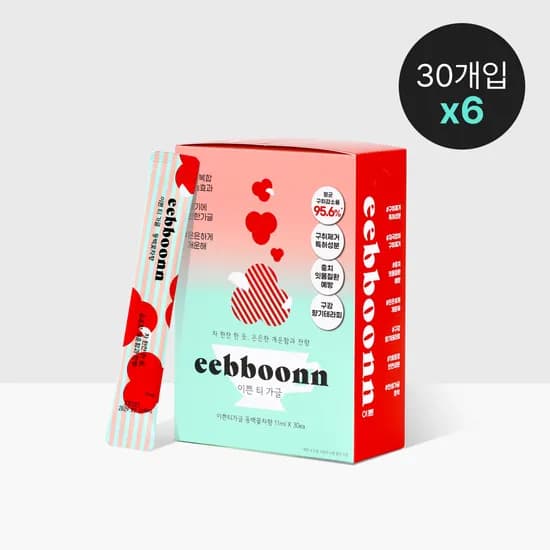 이쁜티 가글 동백꽃차향 30개입X6 구강청결제 입냄새제거 가글추천 11ml, 180개