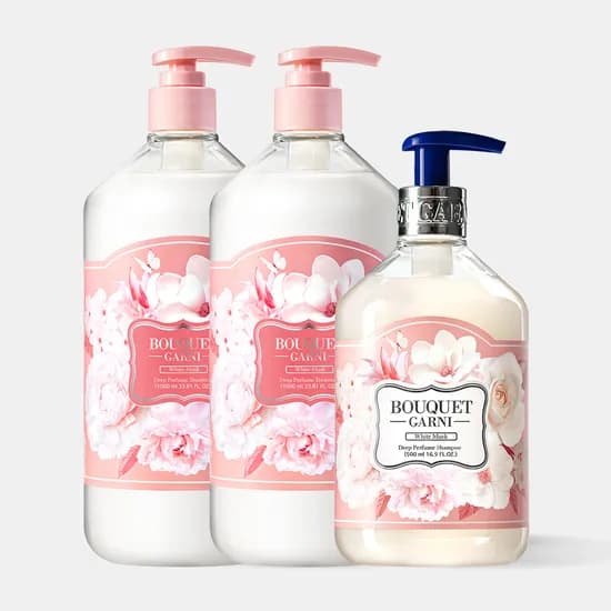 부케가르니 글로우 퍼퓸드 트리트먼트 1L 2개+샴푸 500ml 1개