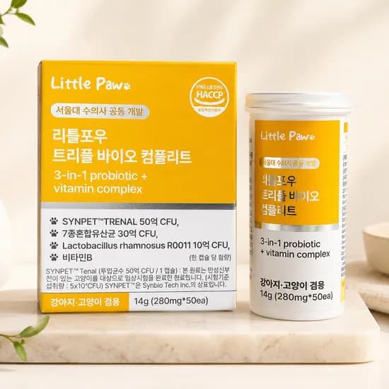 리틀포우 강아지 유산균 프로바이오틱스 트리플 바이오 컴플리트 장건강 280mg 50ea