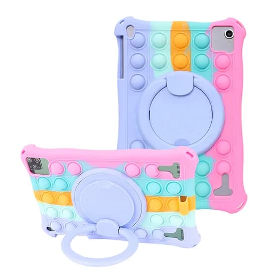 아이뮤즈 뮤패드 K10 PLUS 케이스 범퍼 회전 거치대 팝잇 핑크레인보우, 뮤패드 K10 플러스