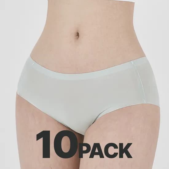 에어 심리스 여성 노라인 모달 생리 질염 위생 인견 햄 팬티 10매 세트