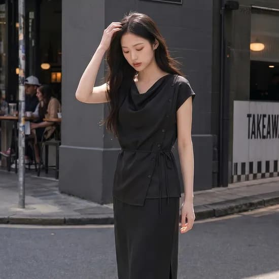 로엠 카울넥 블라우스 RMBLG25NT3