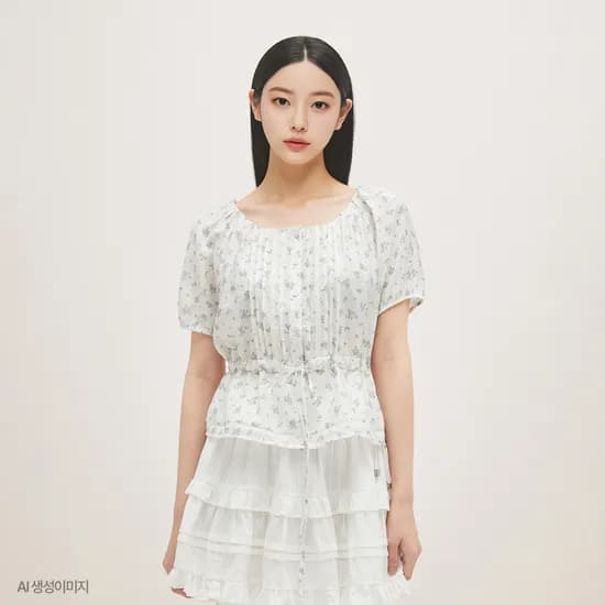 로엠 반팔 코튼 블라우스 RMBLG25R14