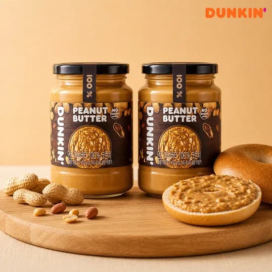 던킨 땅콩버터 피넛 피넛버터 100% 크런치 450g 2개