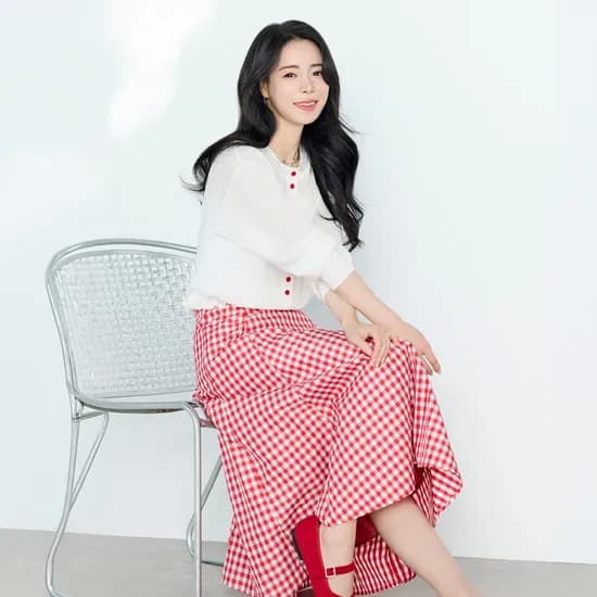 더엣지 깅엄 체크 스커트