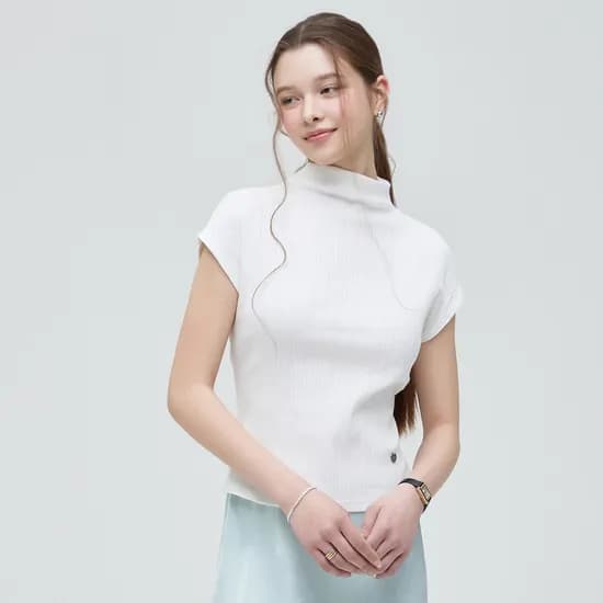 로엠 모크넥 반팔 티셔츠 RMHWG25NT2