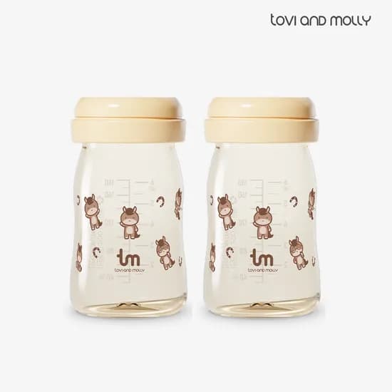 토비앤몰리 PPSU 젖병 -젖꼭지 미포함/ 더블하트 모윰 베베그로우 호환 180ml, 2개, 마리(바닐라)