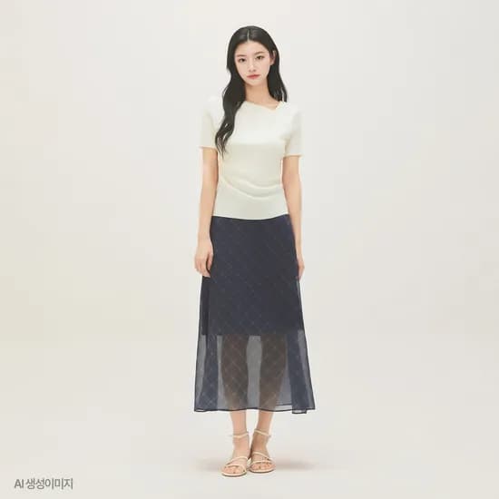로엠 체크 롱 스커트 RMWHG24RT1