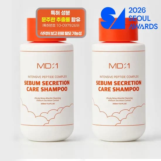 엠디원 인센티브 펩타이드 컴플렉스 비듬개선 샴푸 350ml, 2개