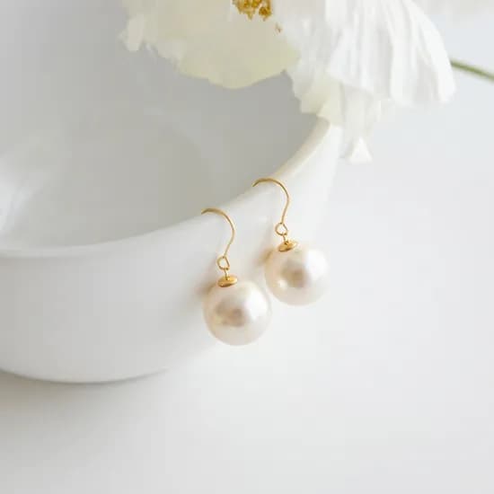 14k 12mm 진주 후크 귀걸이 OPPE0188