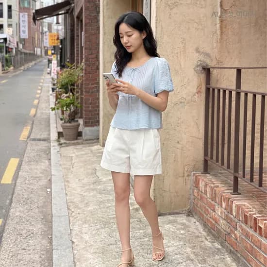 로엠 볼륨소매 블라우스 RMBLG25R13