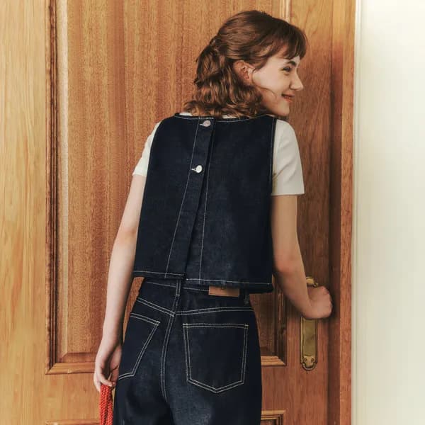 데님 크롭 뷔스티에 DENIM CROP BUSTIER / DEEP INDIGO