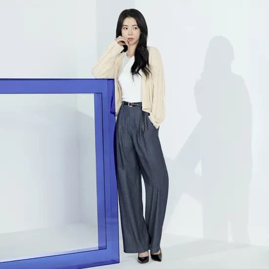 더엣지 린넨혼방 스트레치 턱 팬츠