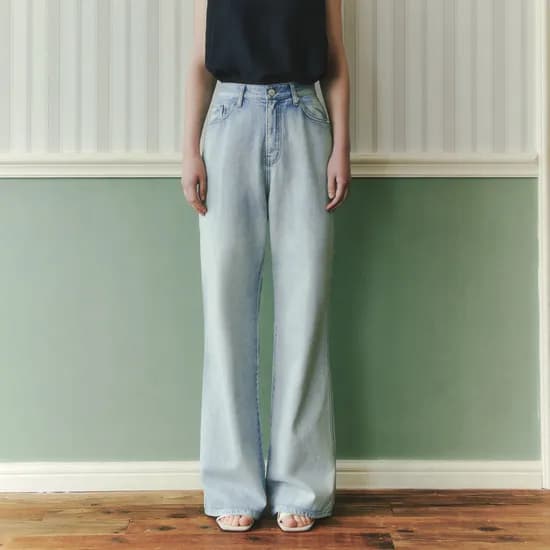 워싱 루즈핏 데님 팬츠 WASHED LOOSE FIT DENIM PANTS / ICE BLUE
