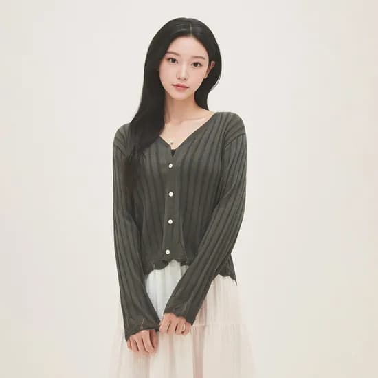로엠 밑단 스칼럽 가디건 RMCKG25RTA