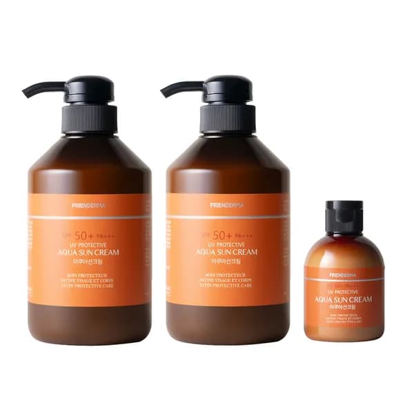 눈시림 없는 혼합자차 대용량 스포츠 선크림 UV프로텍티브 아쿠아 선크림 500ml 2개