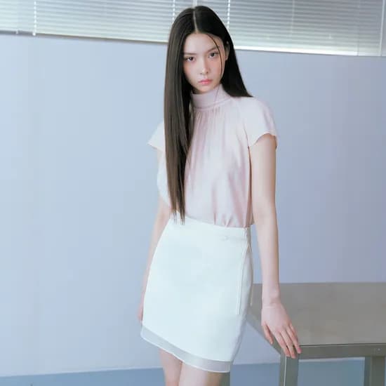 로엠 시스루 레이어드 미니 스커트 RMWHG25R11