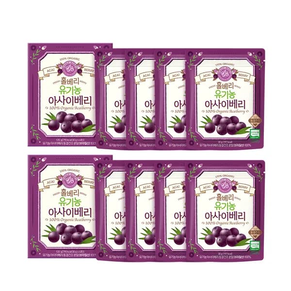 홀베리 유기농 아사이베리 30gx4포 동결건조 식물성오일 120g, 2개