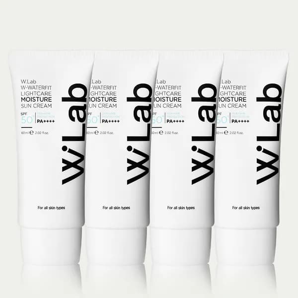 더블유랩 워터핏 라이트케어 모이스처 선크림 SPF50+ PA++++ 60ml 4개